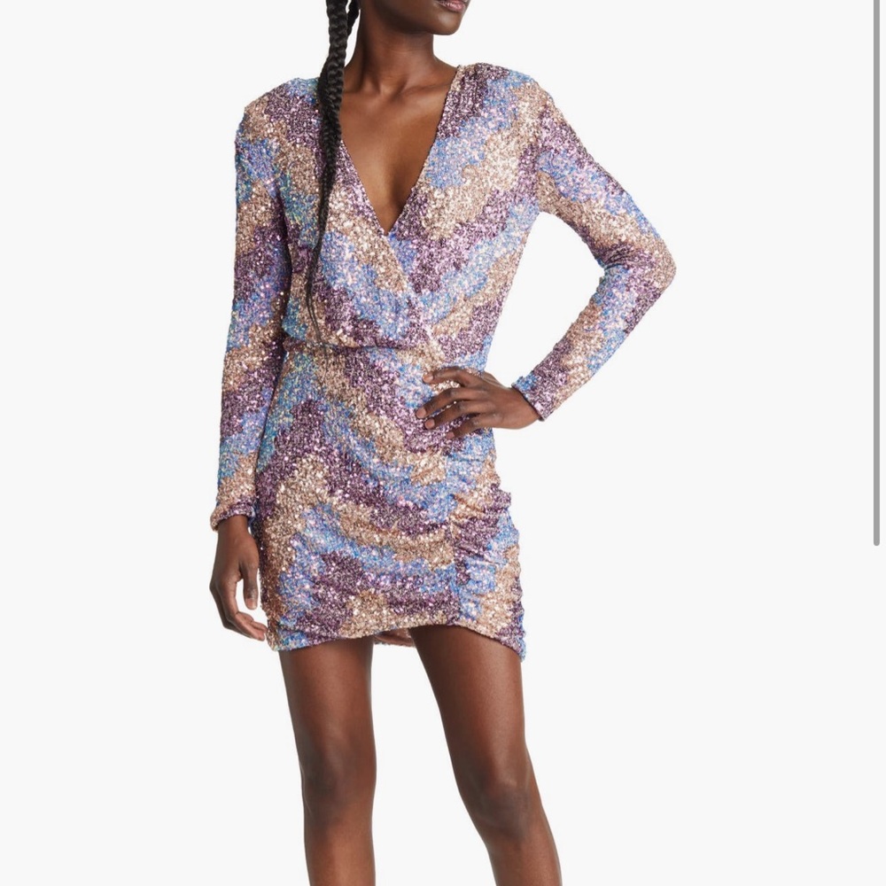 Saylor Kennedy long sleeve sequin minidress